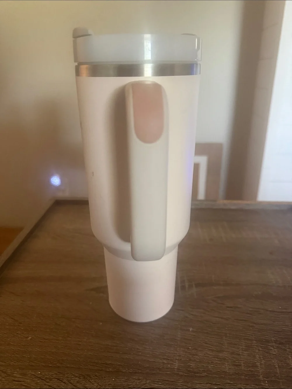 Stanley Pale Pink Travel Tumbler with White Lid and Handle - Picture 2 of 5